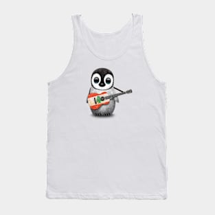 Baby Penguin Playing Lebanese Flag Guitar Tank Top